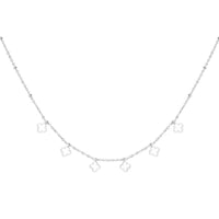 Halskette aus Edelstahl mit Kleeblatt-Charms in Gold und Silber – wasserfest & elegant.
