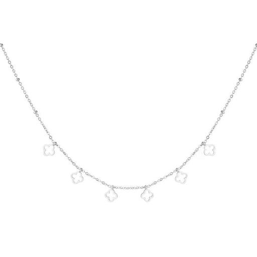 Halskette aus Edelstahl mit Kleeblatt-Charms in Gold und Silber – wasserfest & elegant.