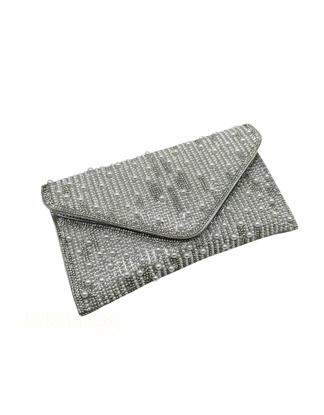 perlen clutch flach | gold