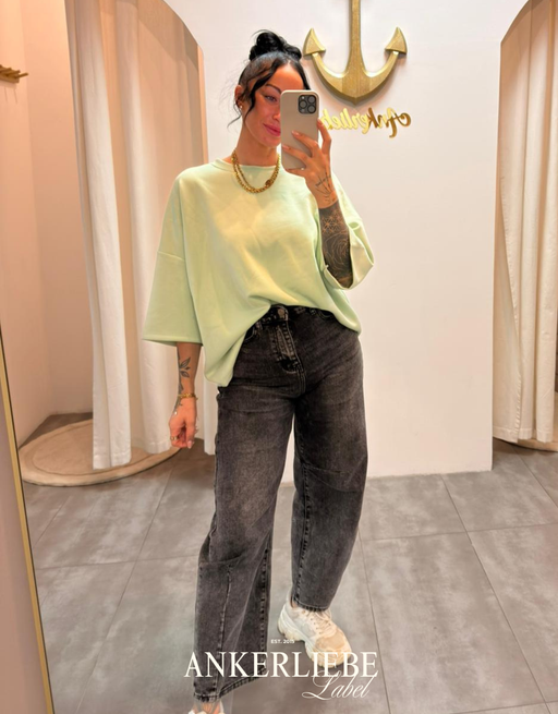 oversized 3/4 sweater shirt | mint