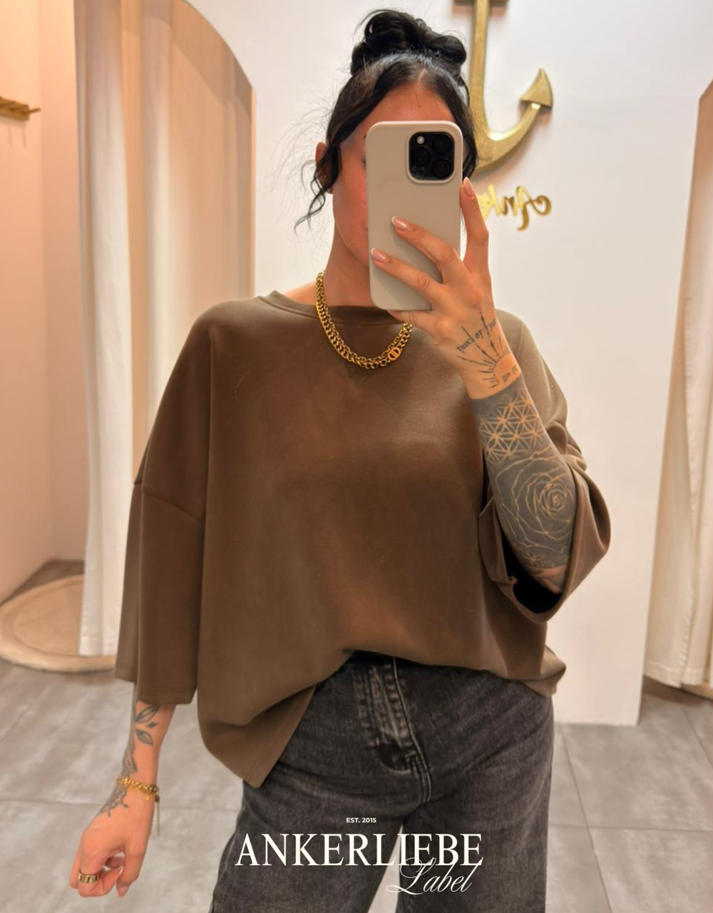 oversized 3/4 sweater shirt | oliv