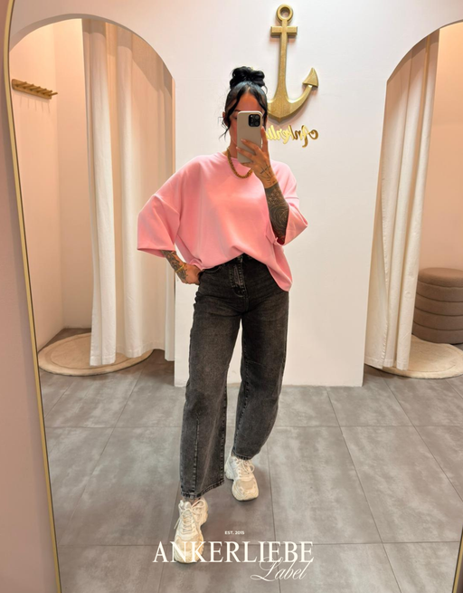 oversized 3/4 sweater shirt | rosa