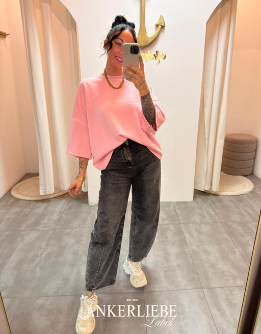 oversized 3/4 sweater shirt | rosa