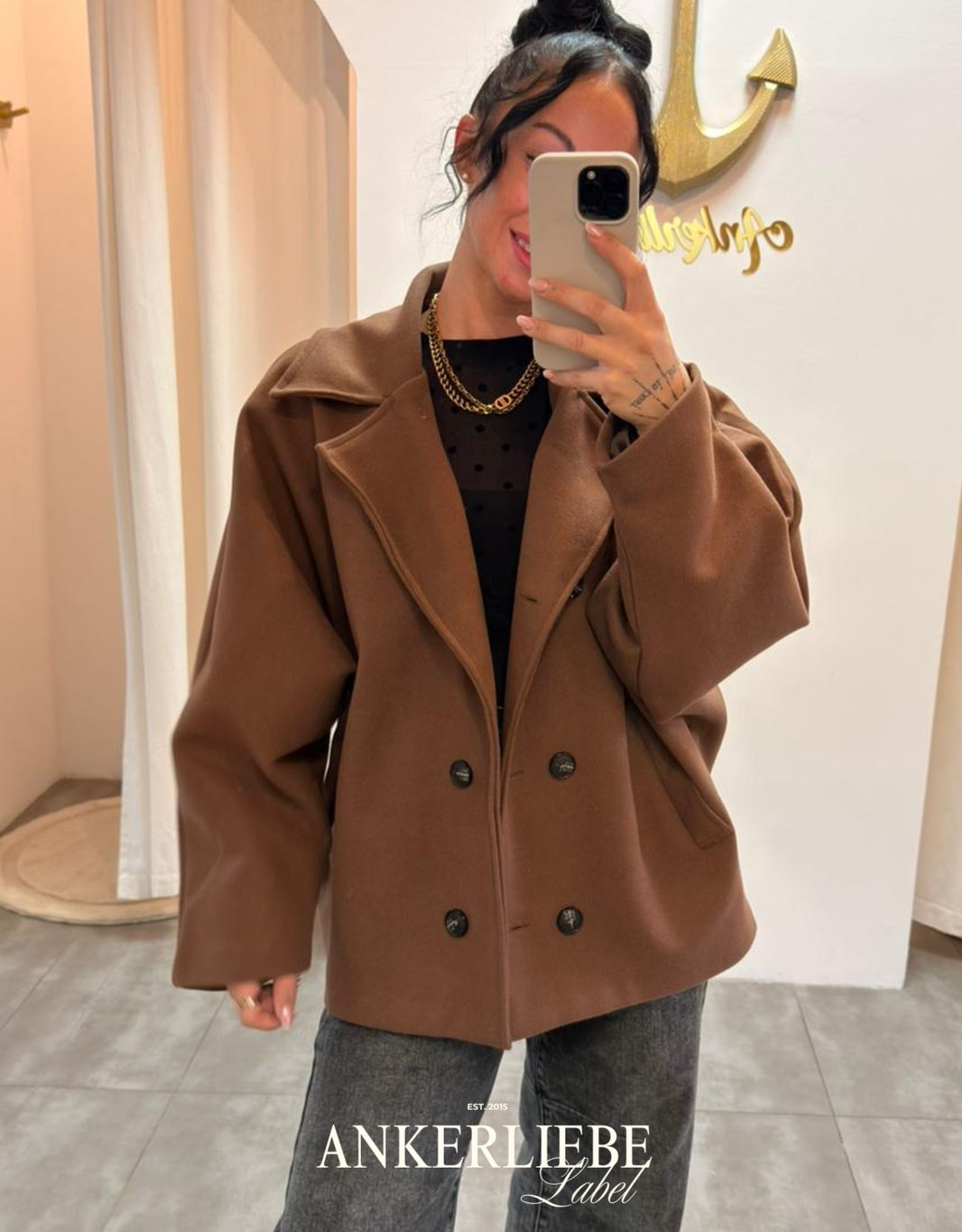 image oversized trench jacke  | schokobraun