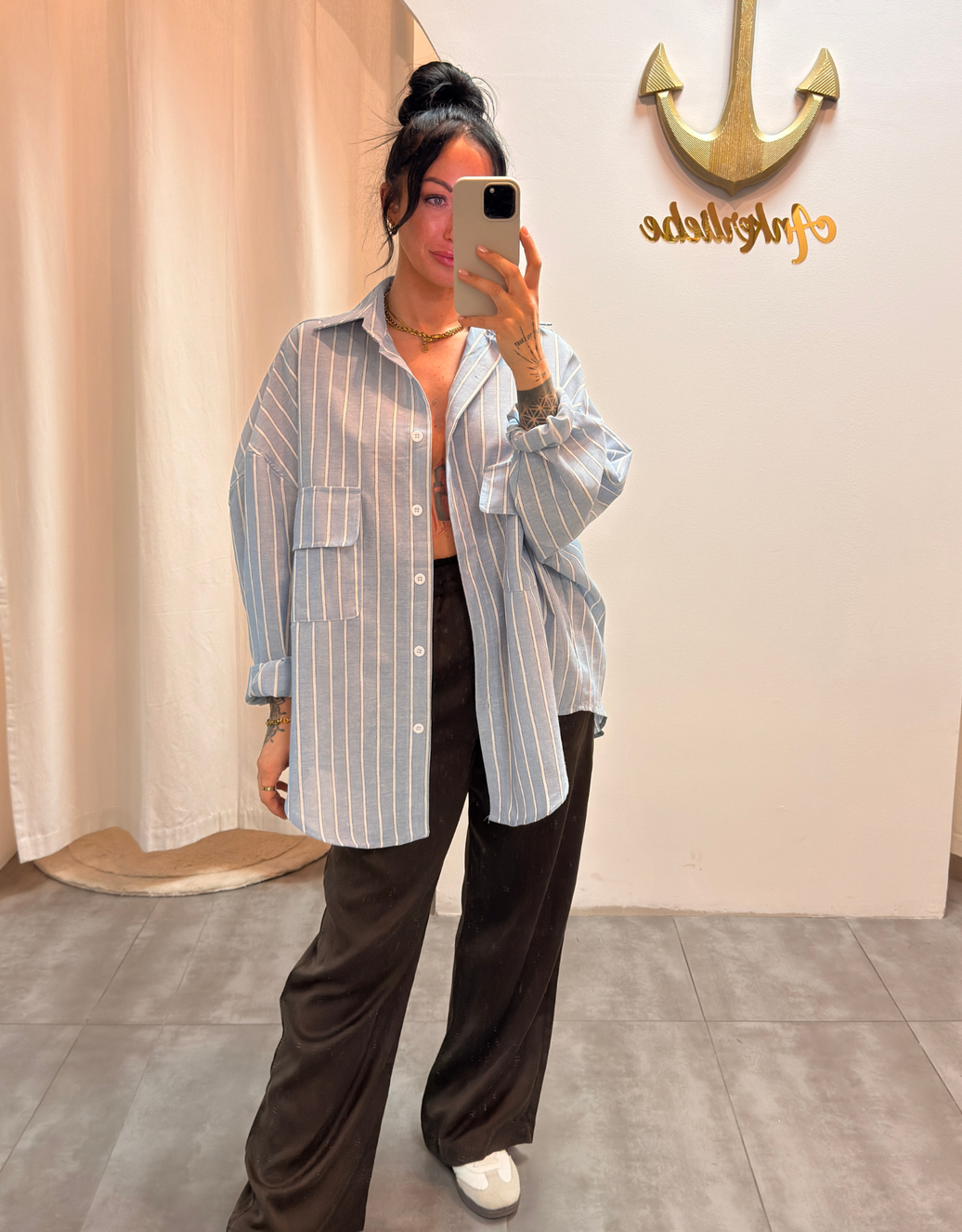 oversized hemdbluse | blau