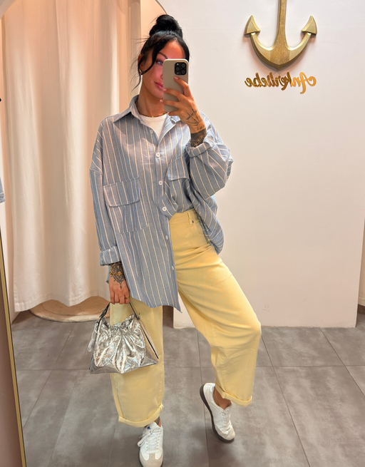 oversized hemdbluse | blau