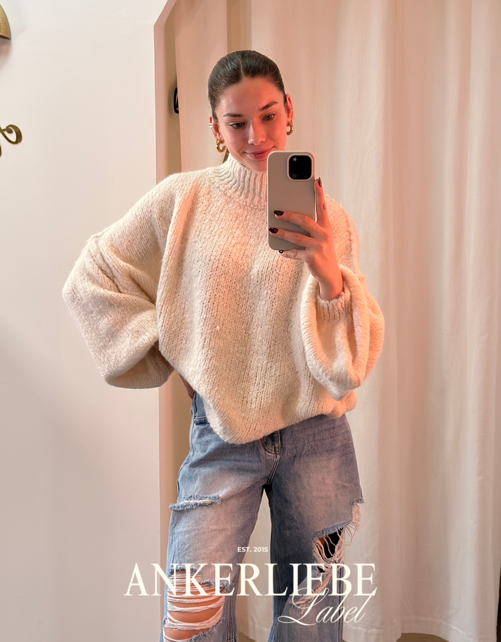 Oversize Statement Pullover | creme