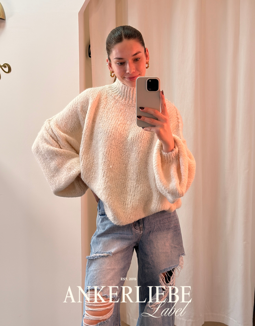 Oversize Statement Pullover | creme