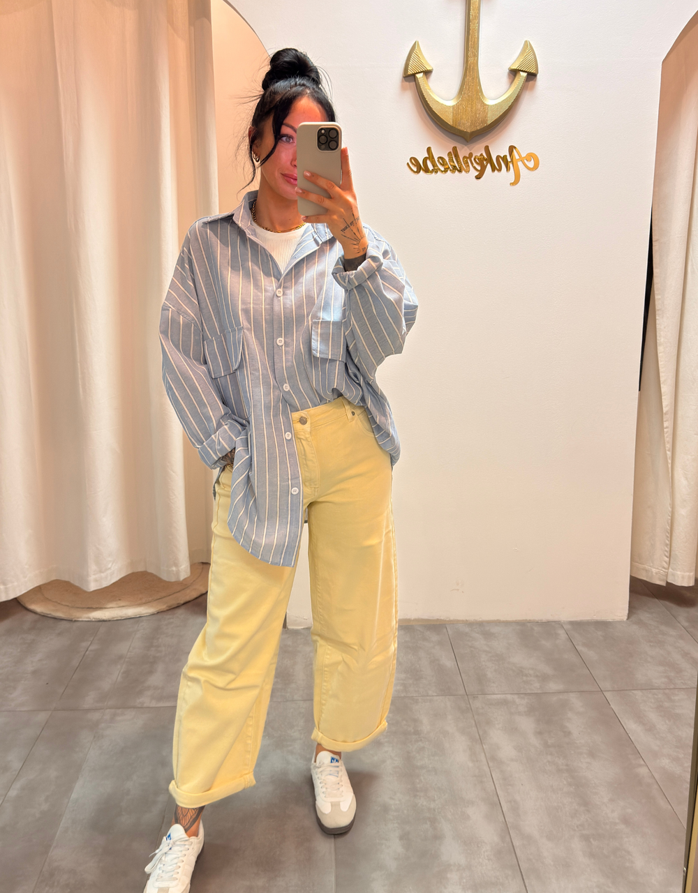oversized hemdbluse | blau