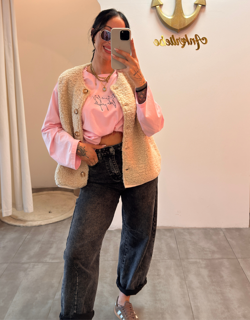 no time for fake people | oversized langarmshirt rosa