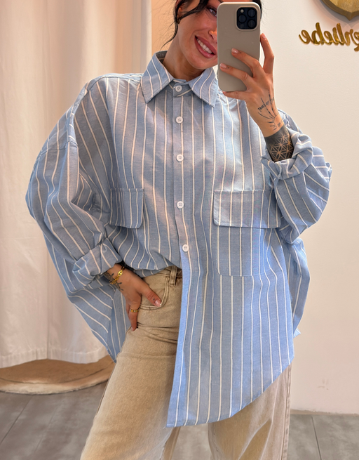 oversized hemdbluse | blau