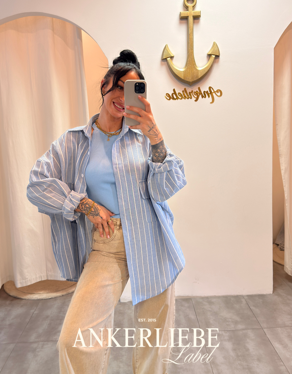 oversized hemdbluse | blau