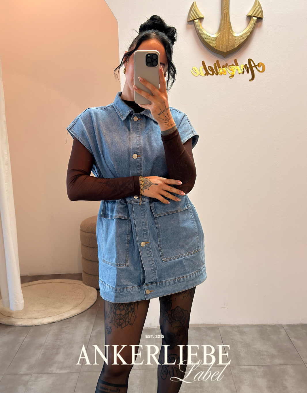 image oversized jean weste | light blue