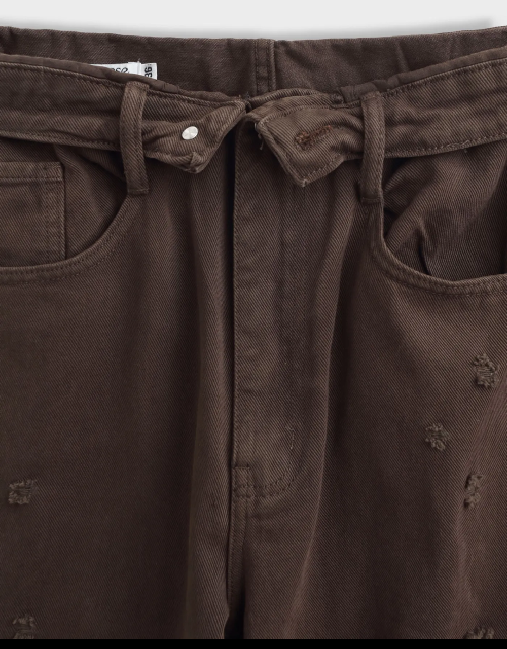 chocolate destroyed wide leg jean | high waist