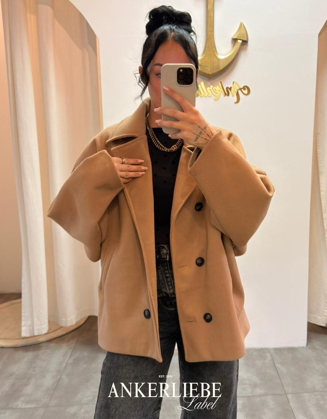 image oversized trench jacke  | hellbraun