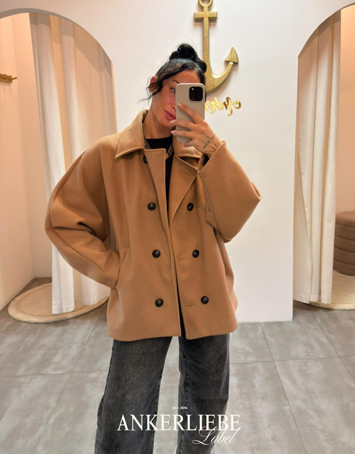 oversized trench jacke  | hellbraun
