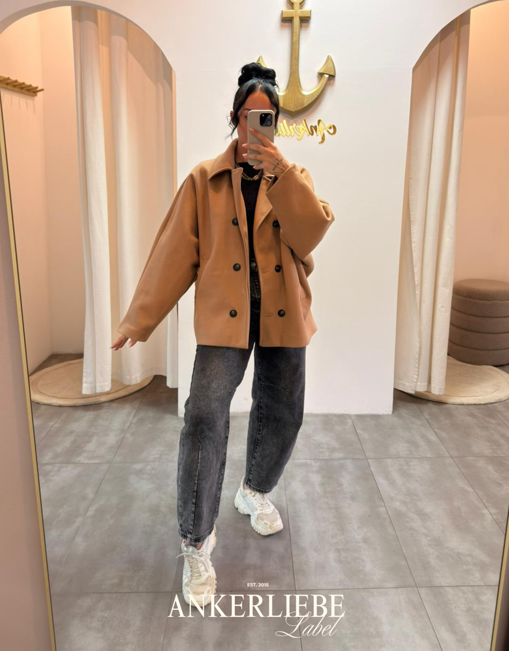 oversized trench jacke  | hellbraun