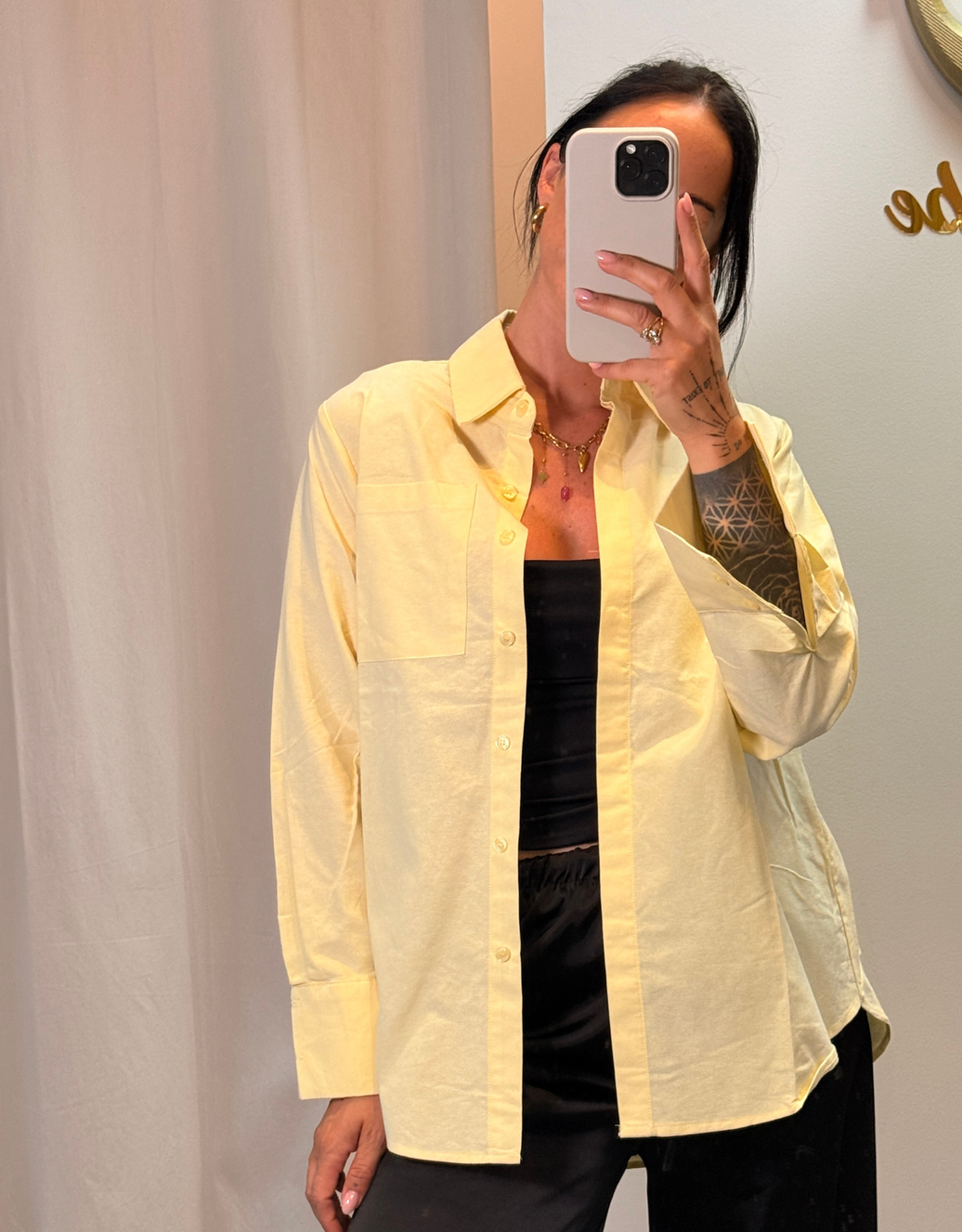 oversized hemdbluse | butteryellow