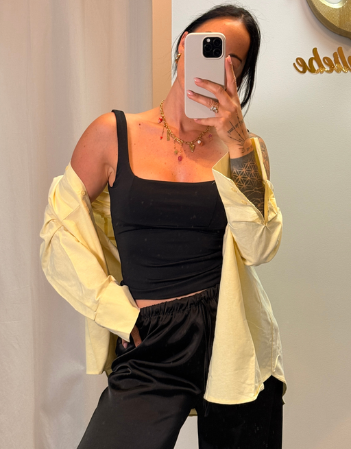 oversized hemdbluse | butteryellow