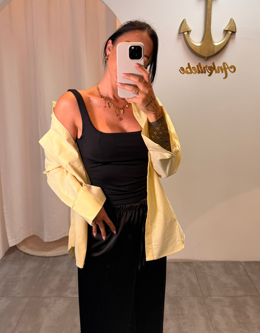 oversized hemdbluse | butteryellow