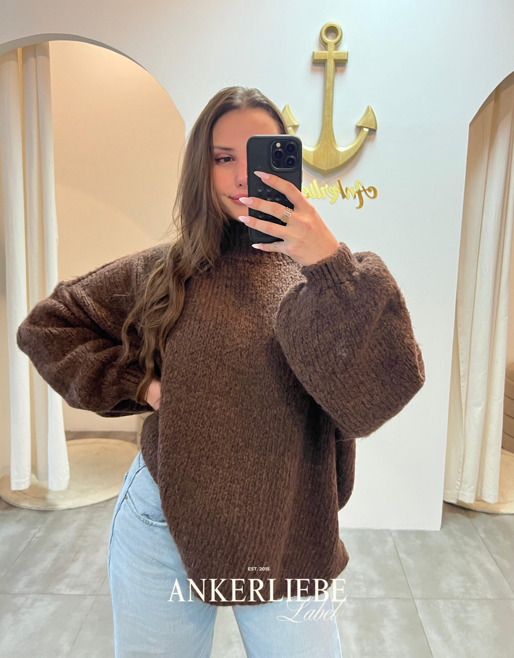 Oversize Statement Pullover | dunkelbraun