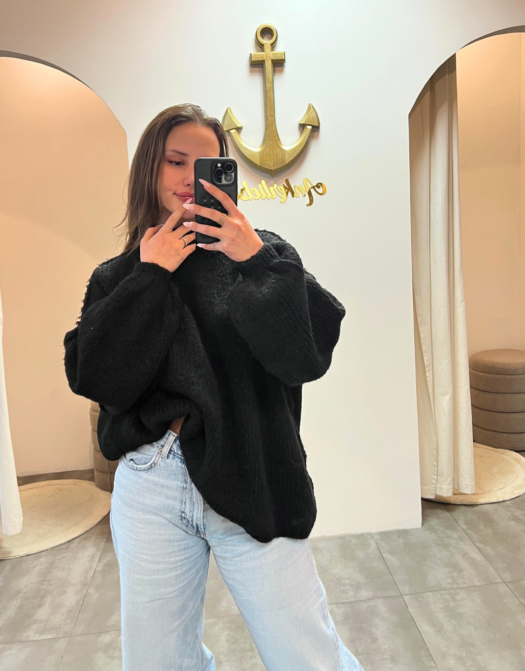 image Oversize Statement Pullover | schwarz