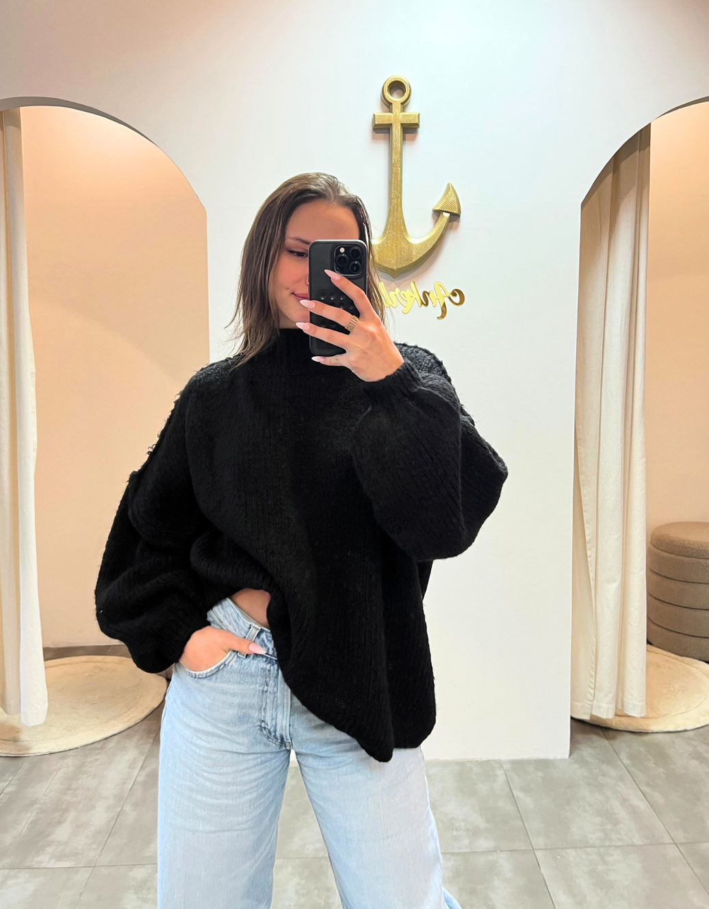 Oversize Statement Pullover | schwarz