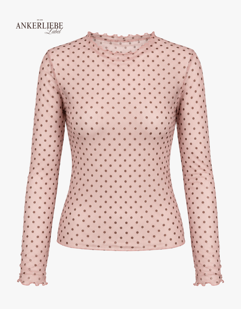 mesh top gepunktet | rosa burgund