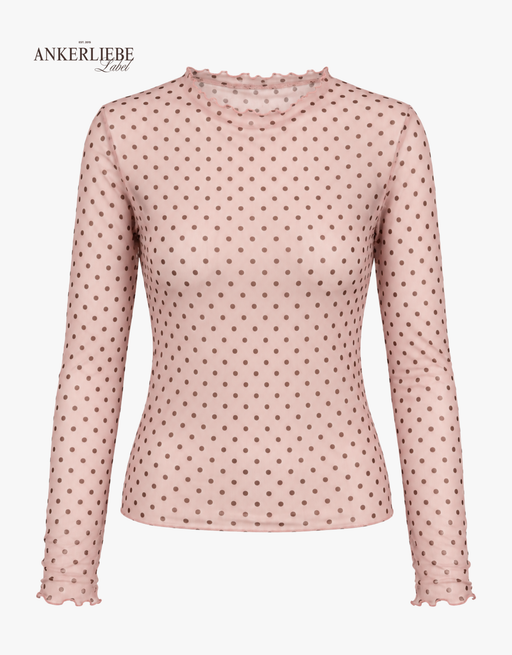 mesh top gepunktet | rosa burgund