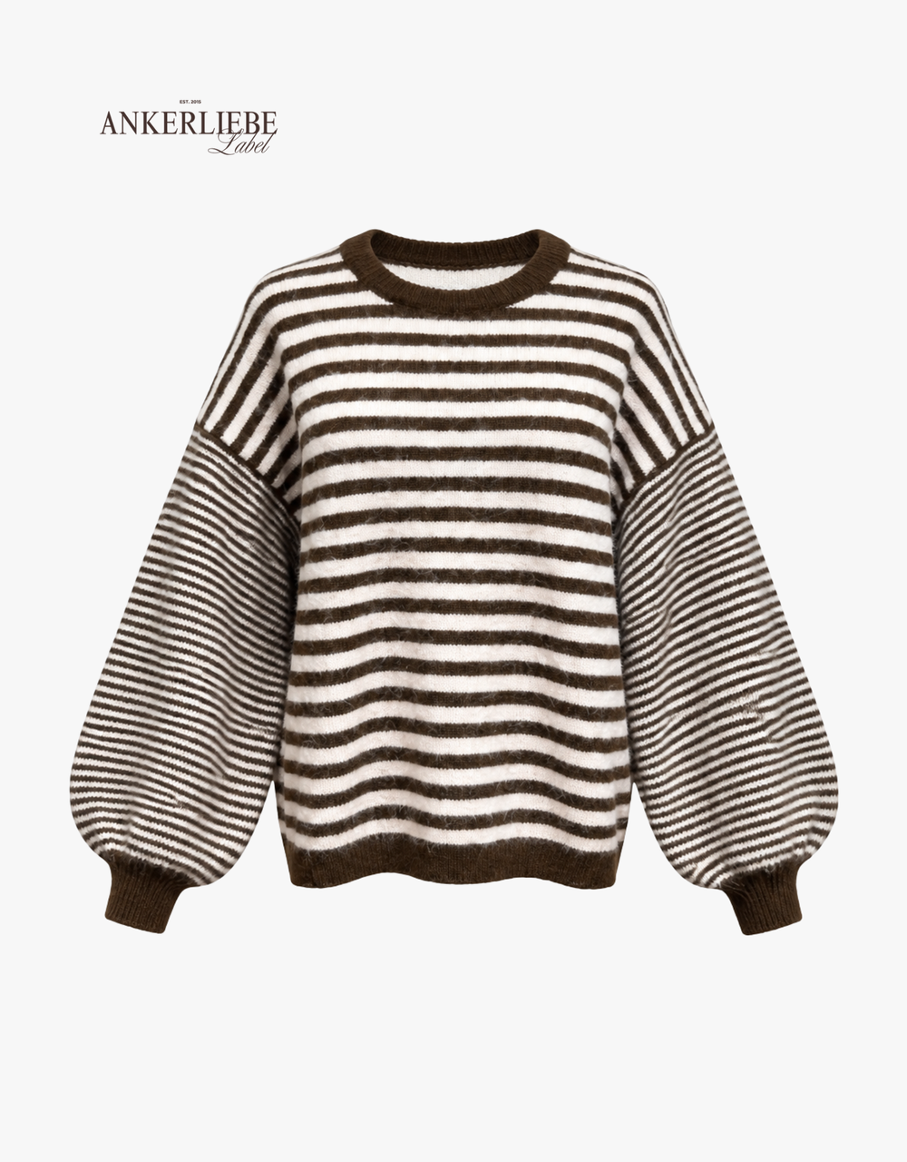 cozy striped pullover | choco/rose