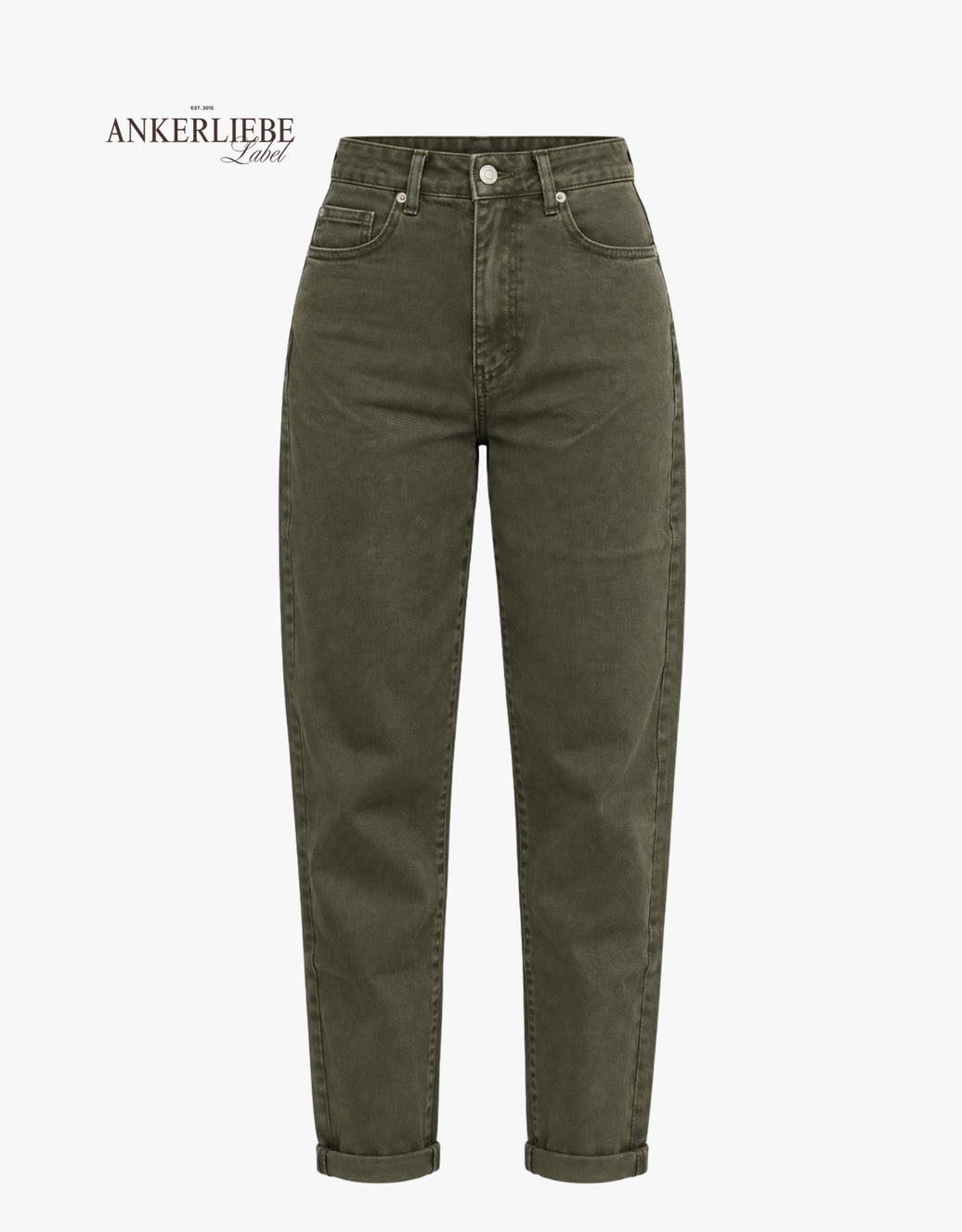 mom jean olive khaki | soft denim