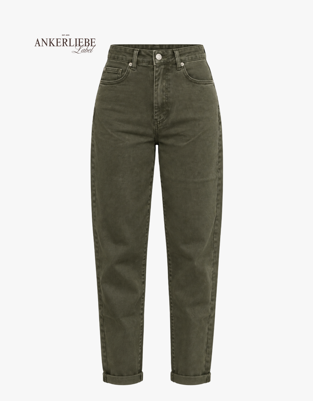 mom jean olive khaki | soft denim