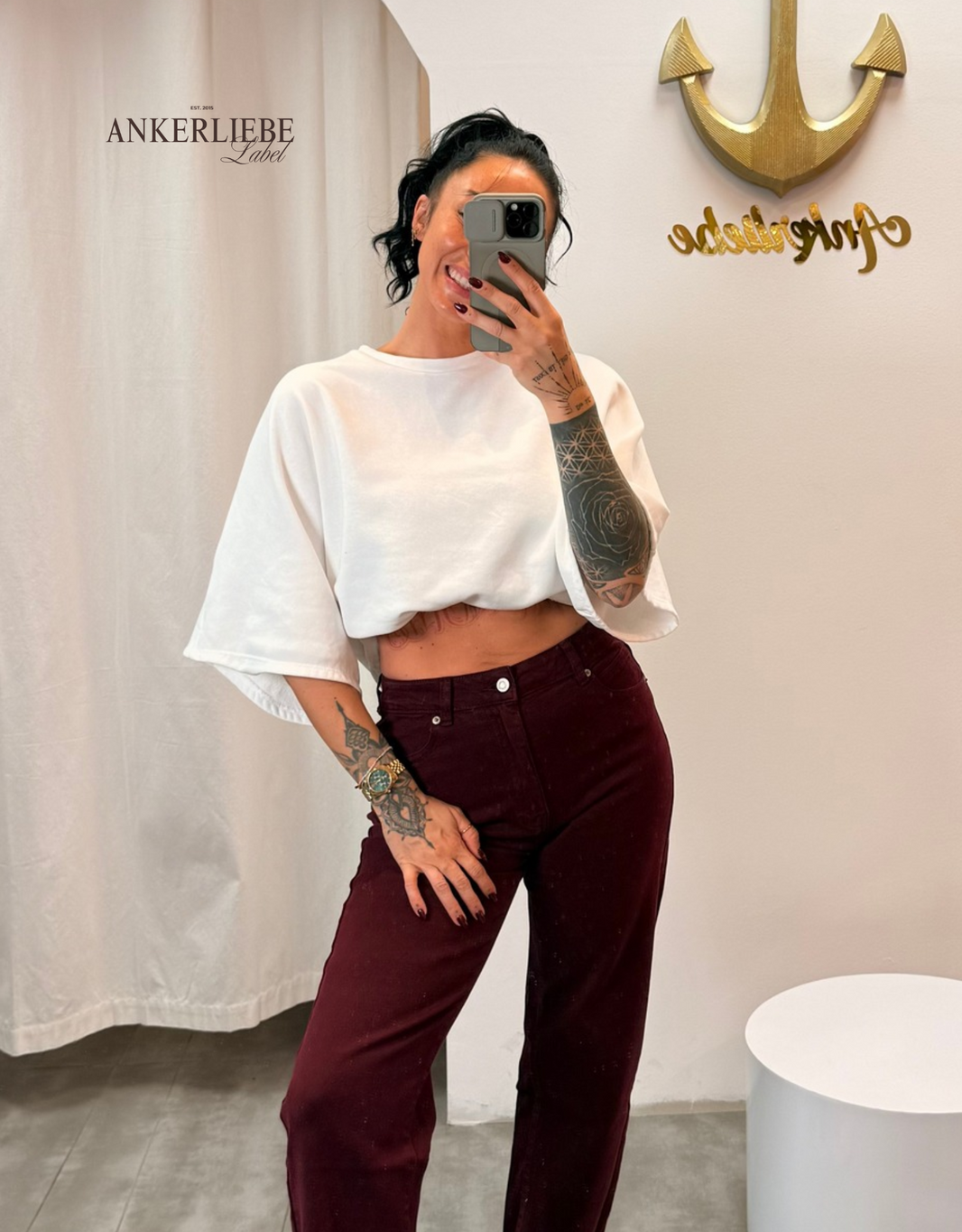 image cotton perfect crop shirt | oversized | ecru