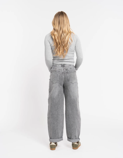 soft denim ballon jean | washed grey