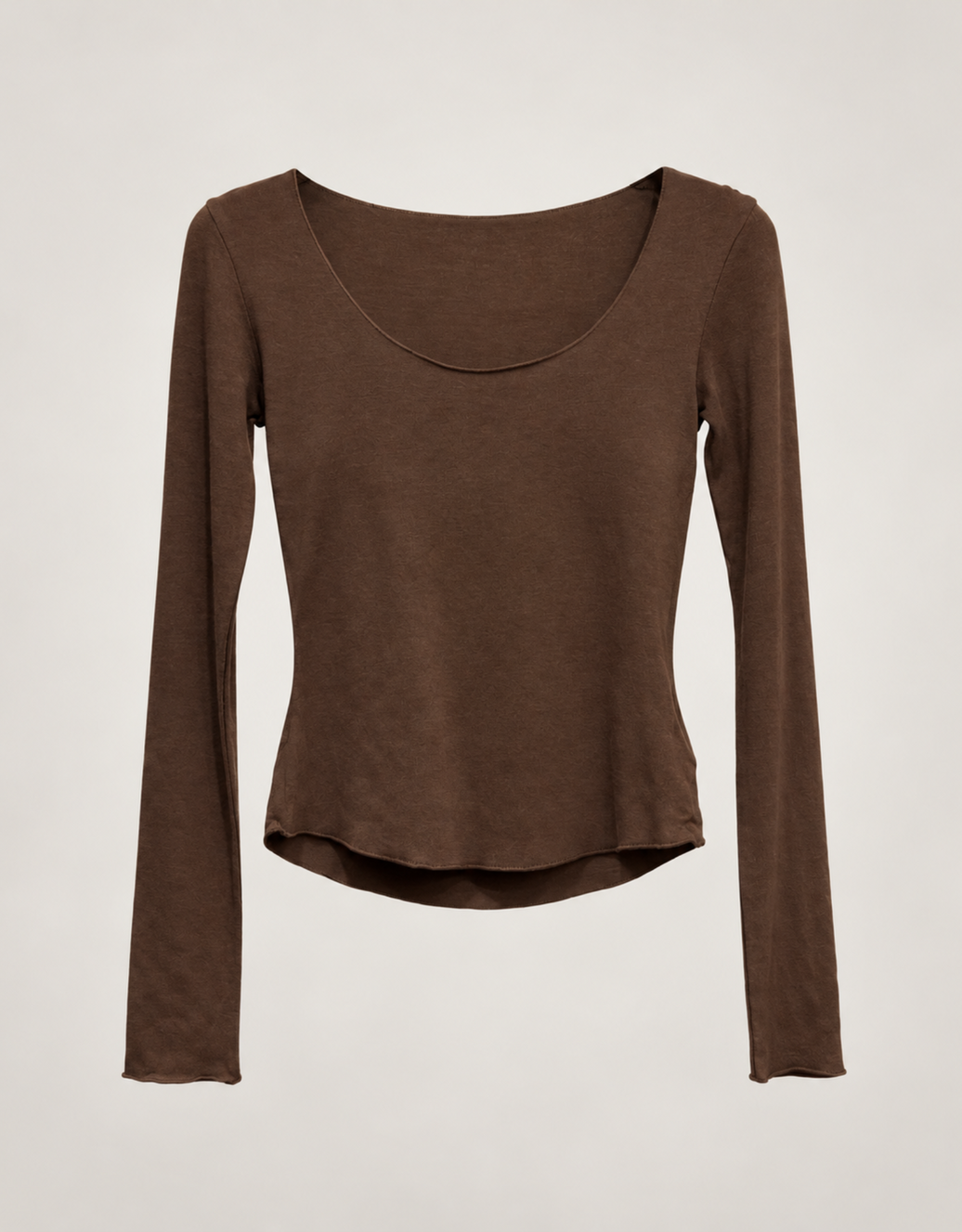 the everyday fit | rundhals longsleeve | schokobraun