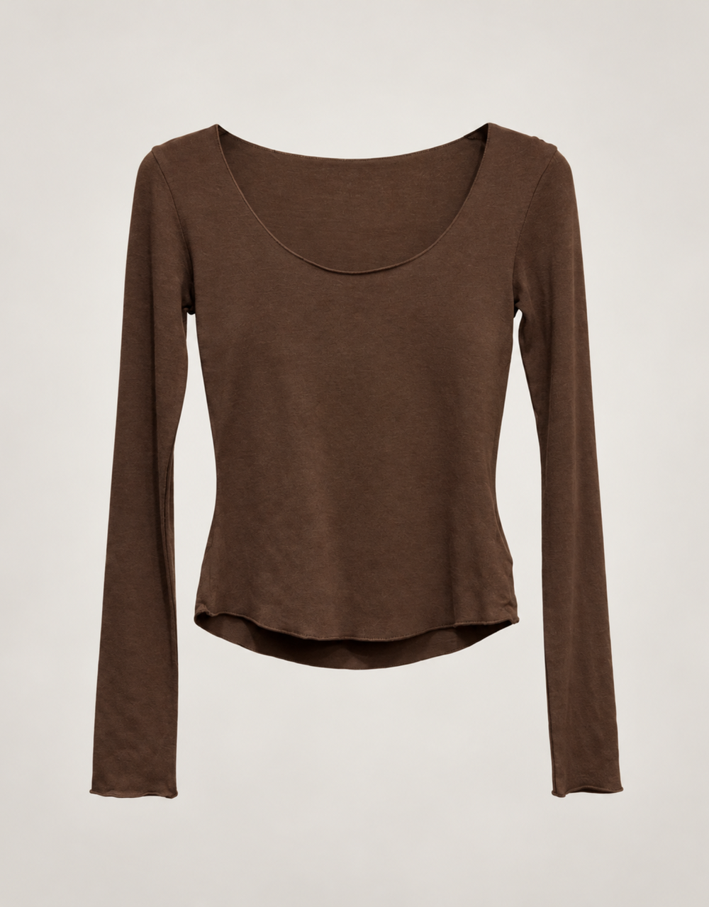 the everyday fit | rundhals longsleeve | schokobraun