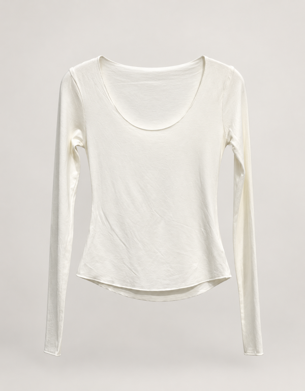 the everyday fit | rundhals longsleeve | creme