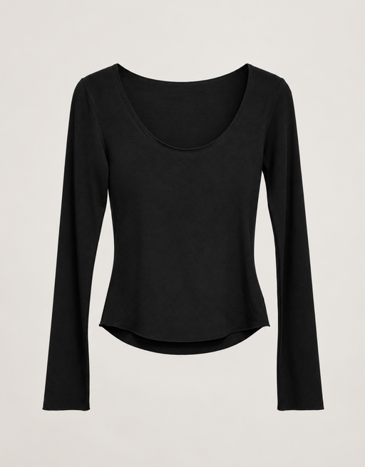 the everyday fit | rundhals longsleeve | schwarz