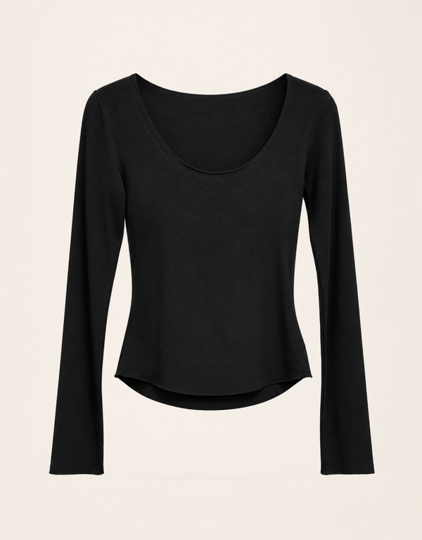 the everyday fit | rundhals longsleeve | schwarz