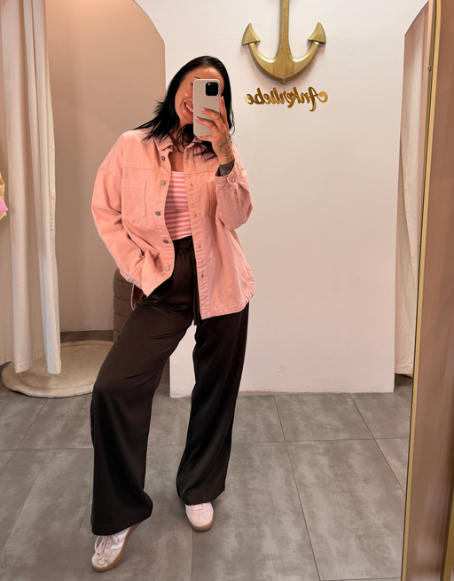 lockere satinhose | schoko