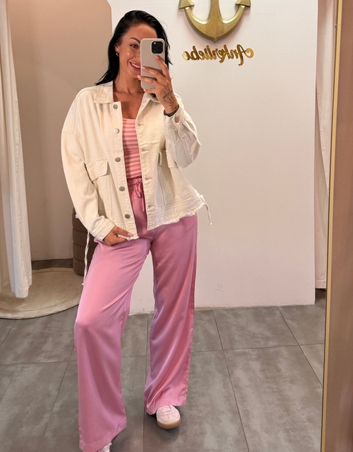 lockere satinhose | rosa