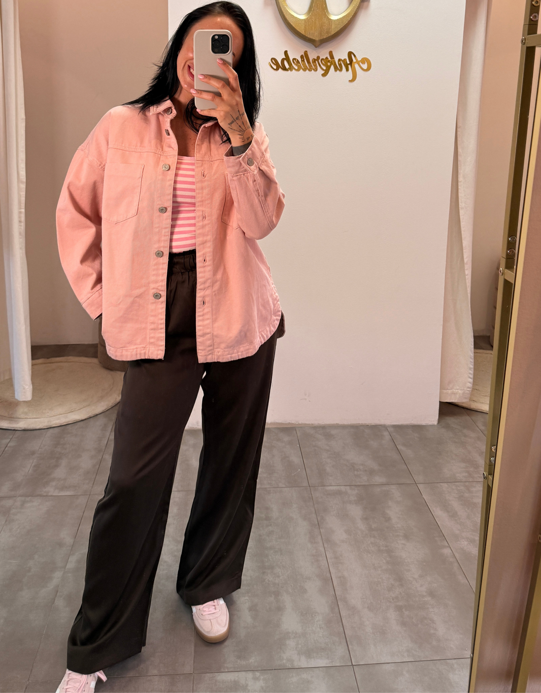 image jeansjacke oversized | rosa
