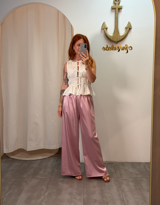 leichte satinhose | rosa