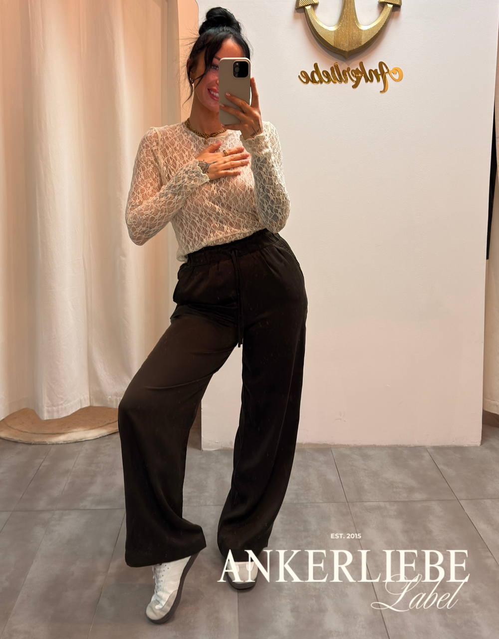 satinhose matt | schokobraun