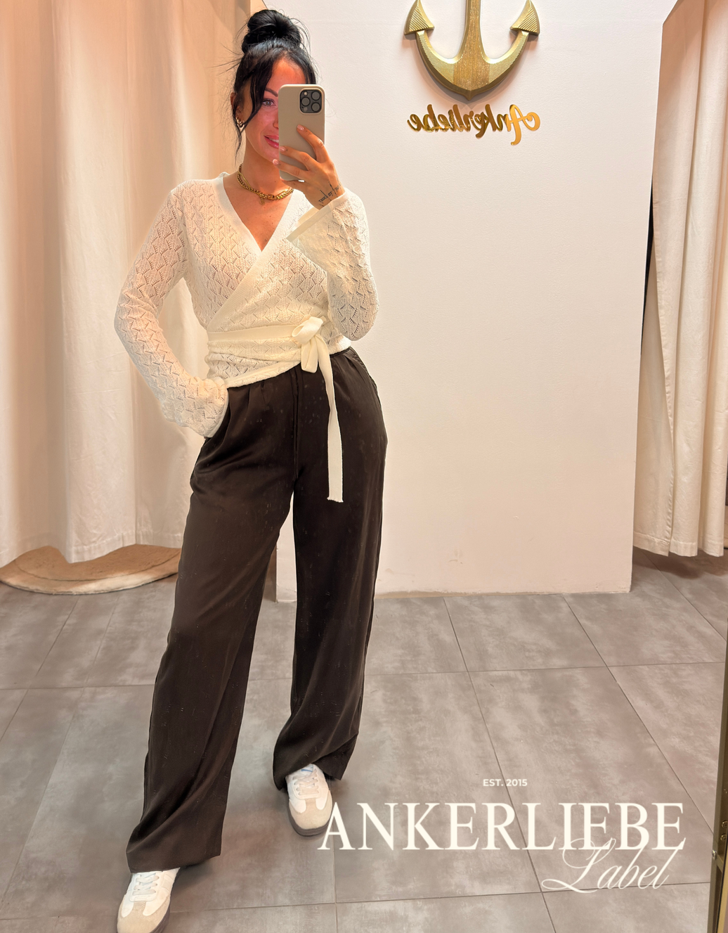 satinhose matt | schokobraun