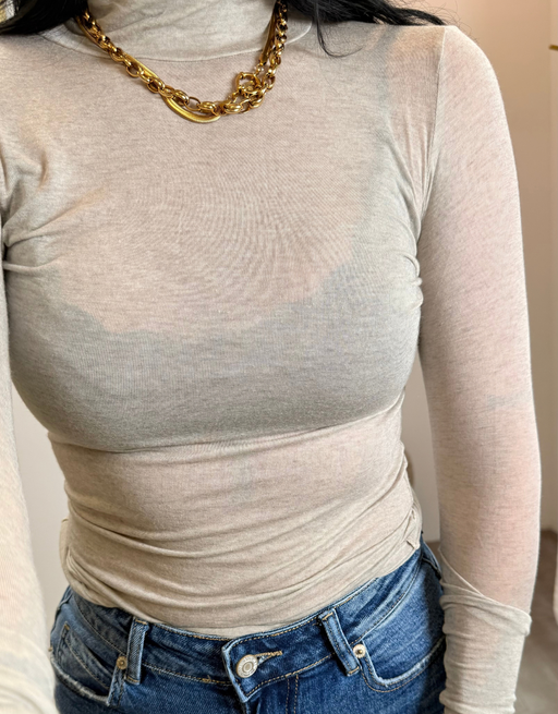 kaschmir shirt langarm mit rolli  | champagne