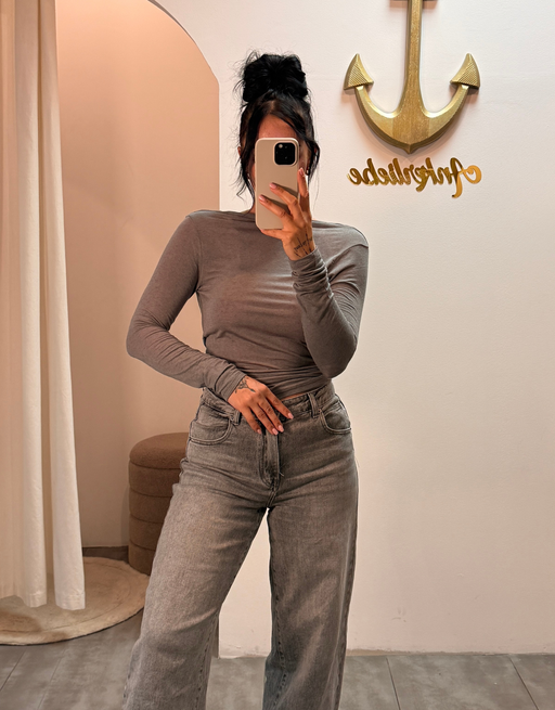 cashmere shirt rückenfrei | grau