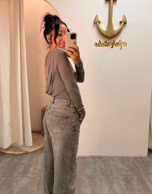 cashmere shirt rückenfrei | grau