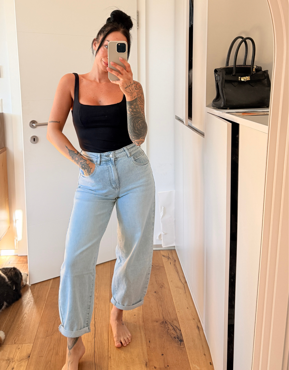 soft denim ballon jean | perfect blue