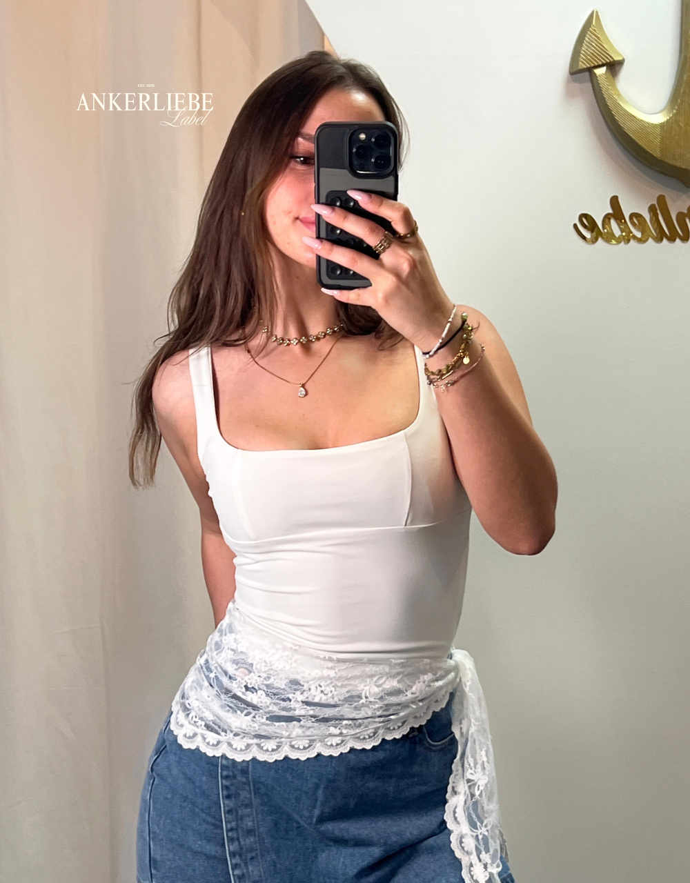 fine backless top | ecru